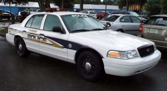 side view of police car
